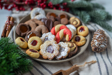 Christmas homemade gingerbread cookies on table
