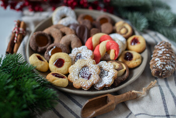 Christmas homemade gingerbread cookies on table