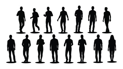 Collection of diverse human figures in various poses a striking silhouette