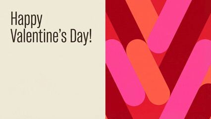 Colorful geometric design featuring hearts for Valentine's greeting card  