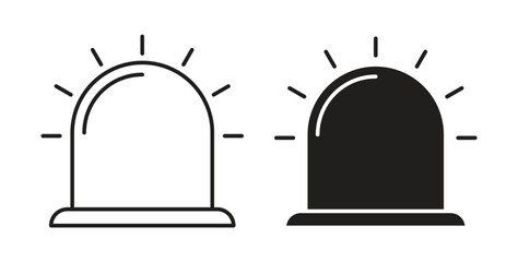 Gyrophare icons silhouettes. Vector elements for design.