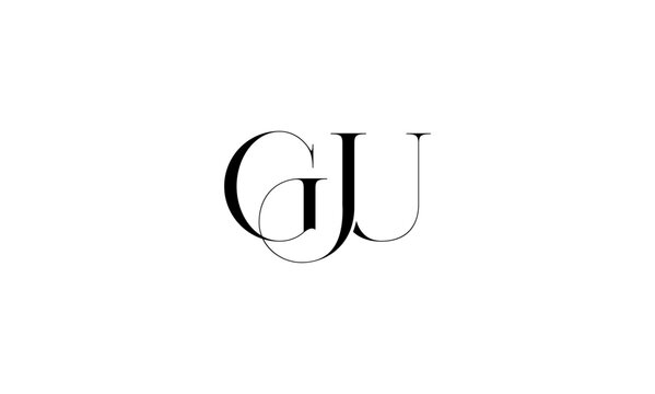 GU initial letters logo or GU monogram logo
