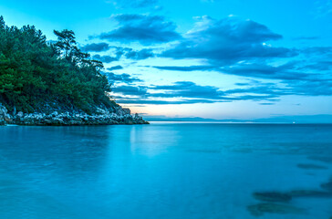 Sunset Glow Over Marble Beach Thassos