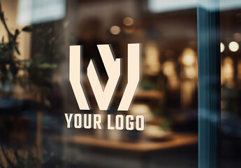Window Signage Company Logo Mockup