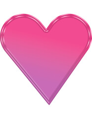 Bright pink heart shape isolated on black background perfect for valentine s day
