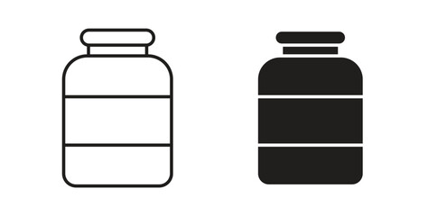 Jam glass icons silhouettes. Vector elements for design.