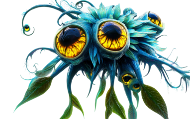 Luminous extraterrestrial flower lifeform displaying glowing petals and intricate alien anatomy