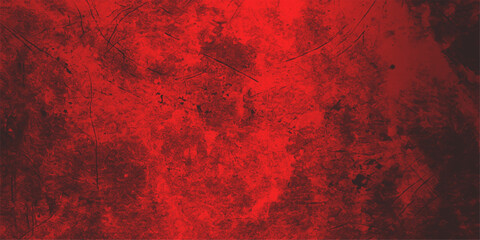 Abstract grunge red and black wall texture pattern with dark light design backdrop. Dark red grunge texture pattern design with a vintage, blood-like wall backdrop for a textured frame illustration. 
