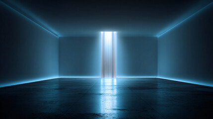 An abstract shot of a room with a vibrant light source pouring in
