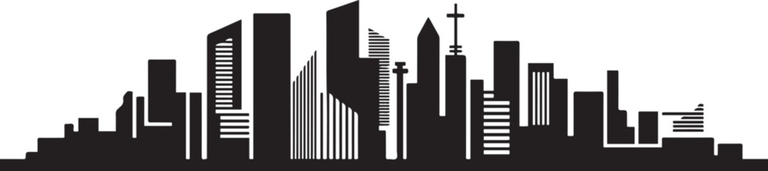 City cityscape skyline sketch Black. Modern urban landscapes. design Vector black silhouette