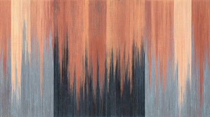minimalist abstract with vertical stripes in warm wood tones and brushed metal, subtle texture, calm and sophisticated