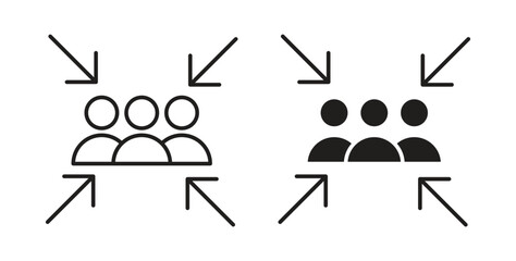 Meeting point icons silhouettes. Vector elements for design.
