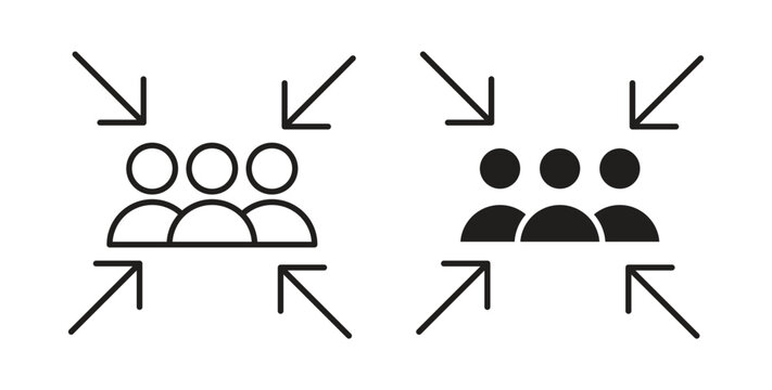 Meeting point icons silhouettes. Vector elements for design.