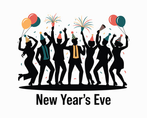 Festive New Year Party Confetti Explosion Illustration