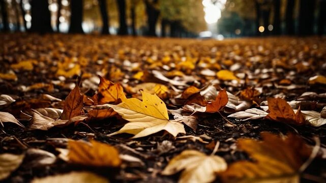 Video A pile of fallen leaves lying on the ground