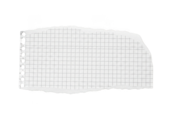 Torn graph paper isolated on transparent background