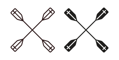 Paddle icons silhouettes. Vector elements for design.