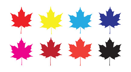 Colorful Maple Leaves Autumn Season Foliage Vector Collection