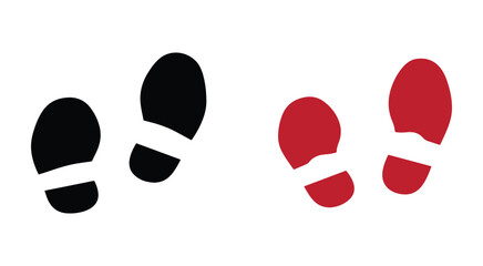 Footprint Silhouette Icons Shoes and Boots Print Vector Elements