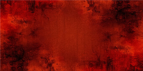 Red grunge texture pattern wall design backdrop with dark vintage paint color surface