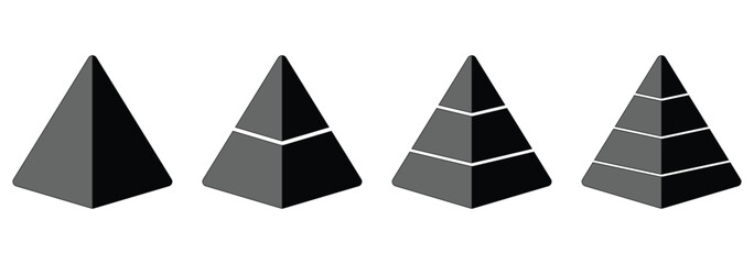 Triangular pyramid template. pyramid chart graph. Triangle pyramid chart. Maslow layer diagram. Designed for business presentations, charts, educational materials. vector illustration. 