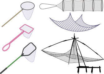 Fishing Nets and Equipment Assortment fsfwerfw