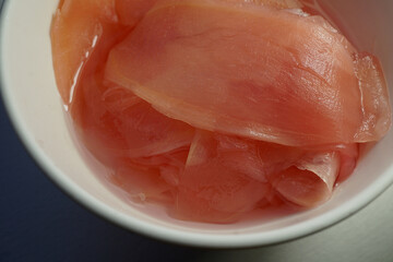 Pickled Ginger with Sweet-Sour and Mild Spicy Flavor as a Food Condiment Side Dish