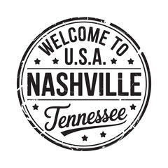 Welcome to nashville tennessee a vintage style travel stamp illustration