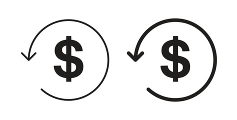 Refund icons silhouettes. Vector elements for design.