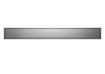 Sleek brushed metal rectangular frame with subtle grooved detail isolated on transparent background