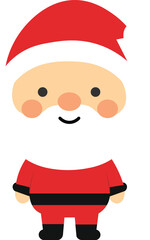 Santa christmas clip art design on plain white transparent isolated background for card, shirt, hoodie, sweatshirt, apparel, card, tag, mug, icon, poster or badge