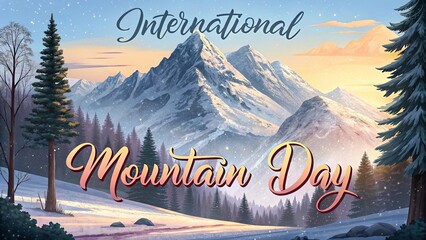 Mountain day, Circular emblem design concept created for International Mountain Day branding.