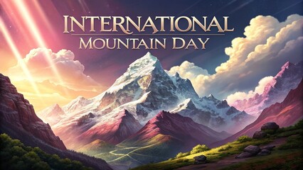 Mountain day, Ultra creative artwork featuring towering mountains with dynamic visual elements.