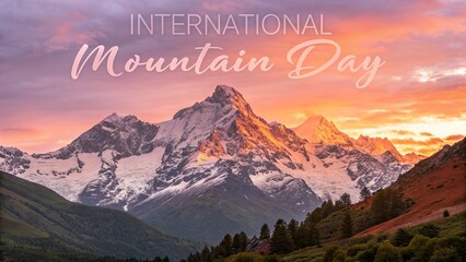Mountain day, Stunning panoramic view showcasing majestic mountain peaks and natural scenery.