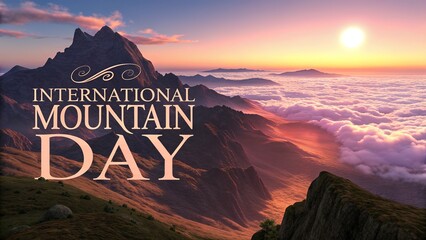 Mountain day, Detailed artistic illustration featuring lush green mountain scenery and landscape.