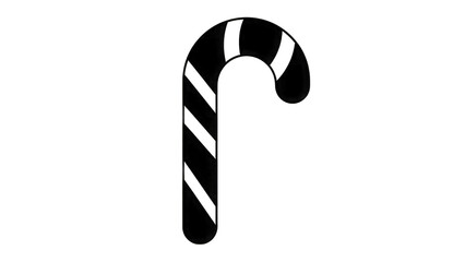 Candy Cane Silhouette with Stripes isolated on a transparent background