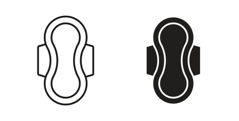 Sanitary pad icons silhouettes. Vector elements for design.