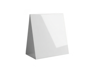 A simple white triangular prism shape isolated on transparent background