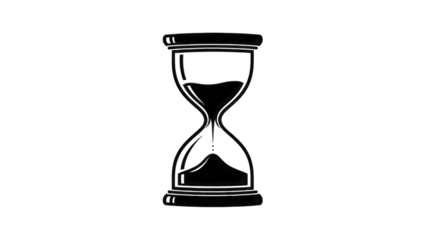 Hourglass with sand flowing isolated on a transparent background