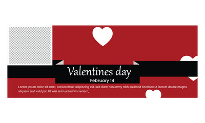 Happy Valentine's Day social media Facebook cover design template