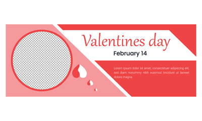 Happy Valentine's Day social media Facebook cover design template