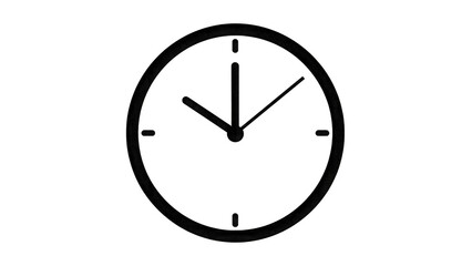 Simple Clock Face Silhouette isolated on a transparent background
