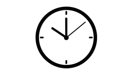 Simple Clock Face Silhouette isolated on a transparent background