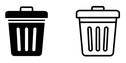 Bin icon set multiple style collection