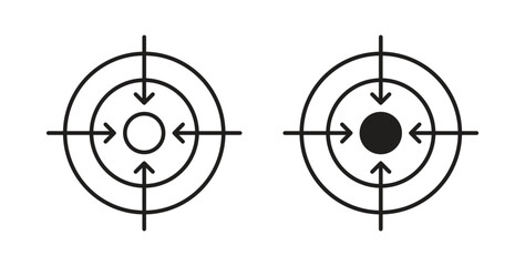 Target icons silhouettes. Vector elements for design.