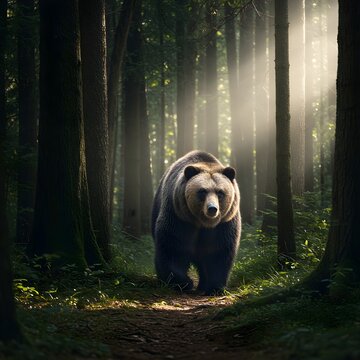 Bear among the trees