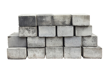 Obraz premium Close up detailed view of a stack of concrete blocks neatly arranged for construction and building purposes