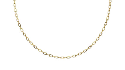 Luxurious Gold Chain Necklace with Oval Links on a Transparent Background PNG Image
