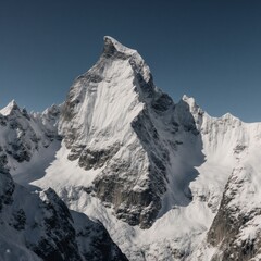 Naklejka premium Scenic winter landscape featuring a snow-capped mountain peak in France