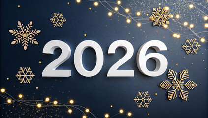 Golden Snowflake New Year 2026